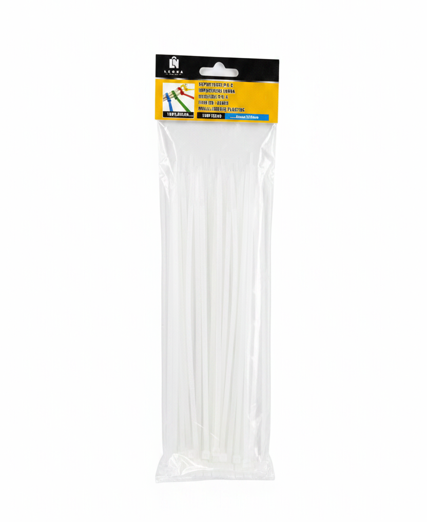 Lidhëse Plastike të Bardha 100 copë — 4mm×250mm