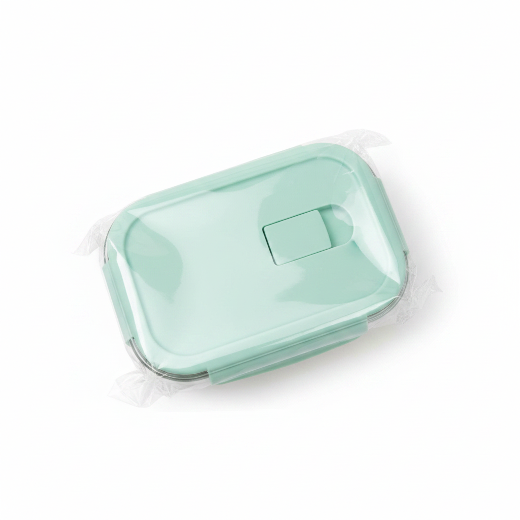 Kuti Ushqimi Xhami me Kapak Silikoni Mint