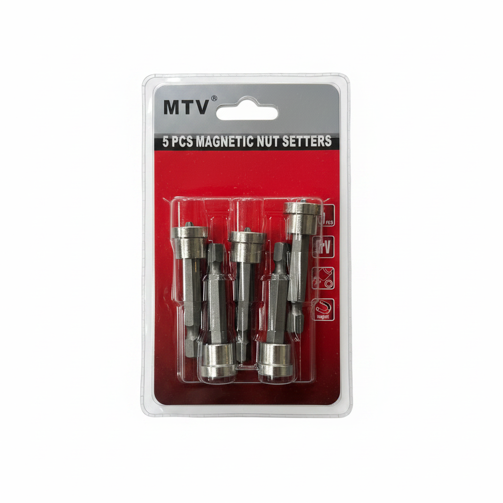 Set 5 copë Kapëse Dadosh Magnetike CrV 65mm