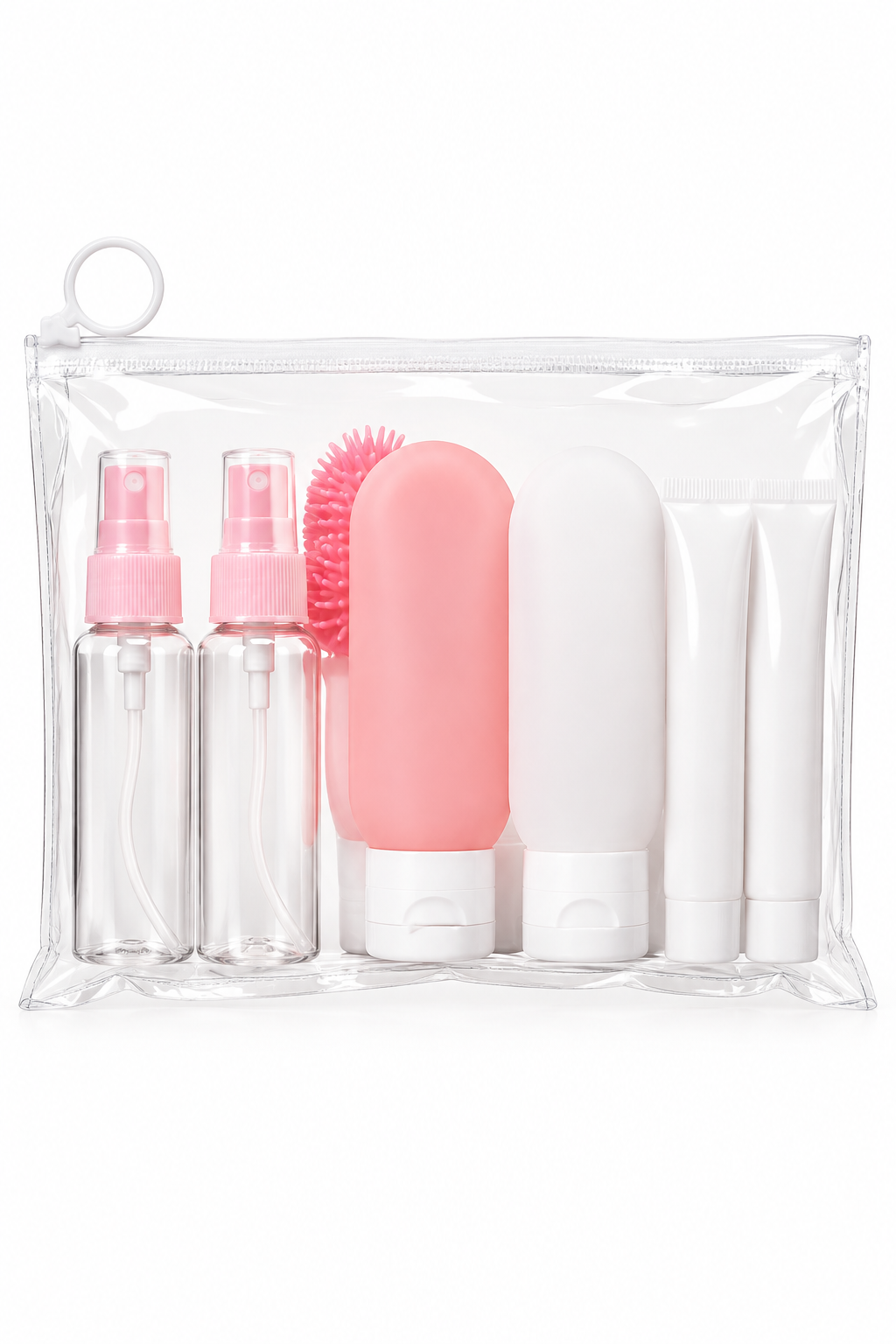 Set Shishesh Udhetimi me Cante PVC 6 Cope