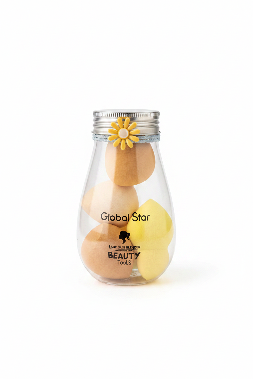 Set Sfungjerësh Makeup Global Star Beauty Blender - 3 copë