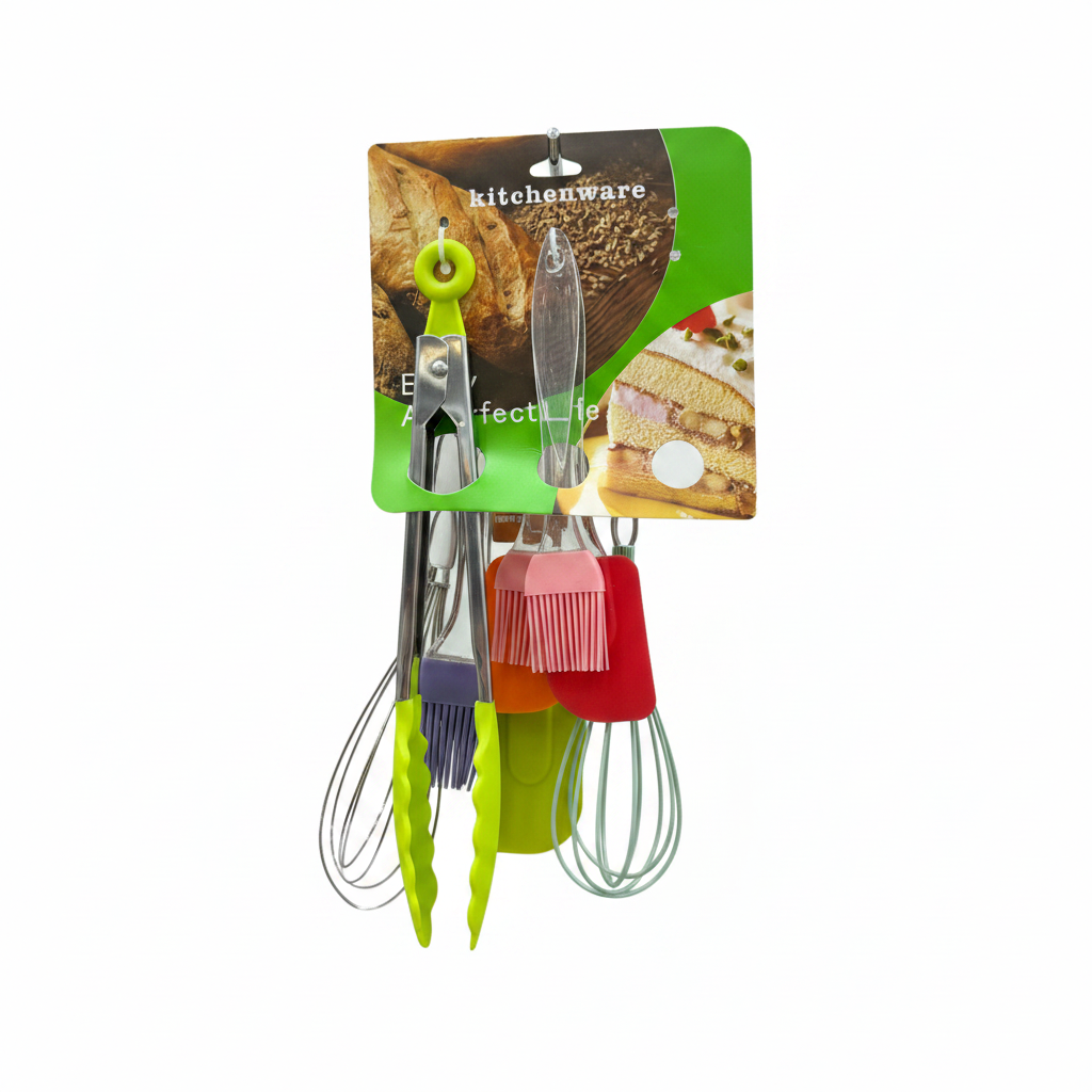 Set Kuzhine Silikoni 4 copë - Mashë, Furçë, Spatulë, Trazues