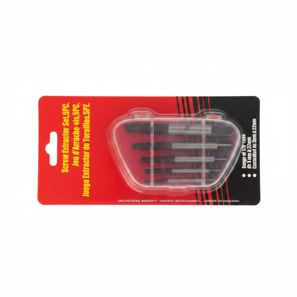 Set 5 copë Nxirrës Vidash të Thyera - Screw Extractor 3mm-22mm me Kuti
