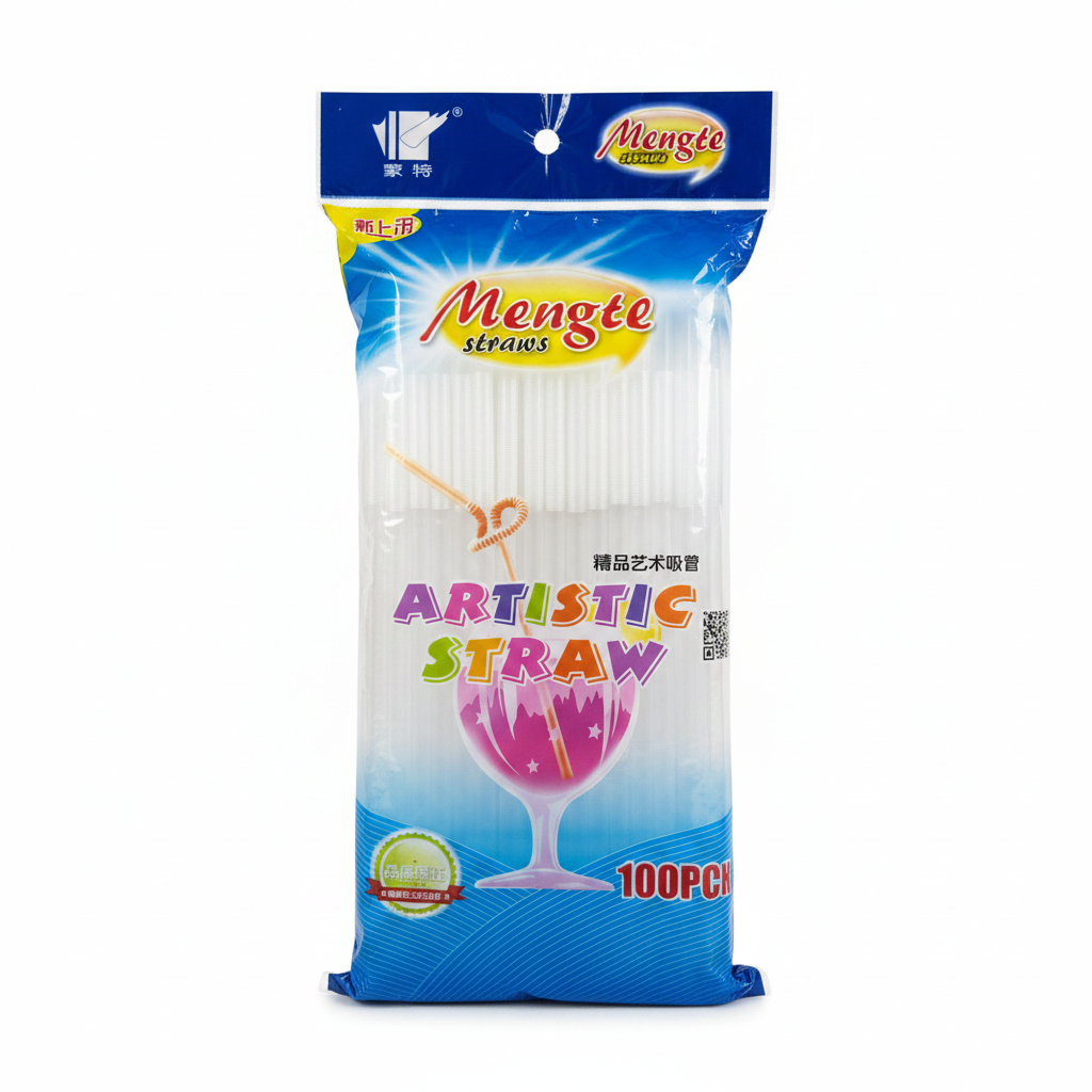 Pipa Plastike Artistike - Mengte Artistic Straw 100 copë