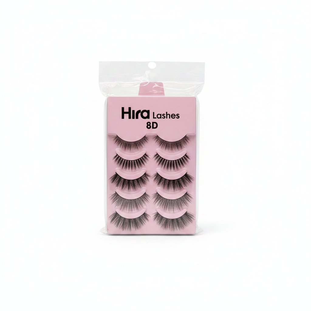 Qerpikë Artificialë Hira Lashes 8D Set 5 Çifte Volum