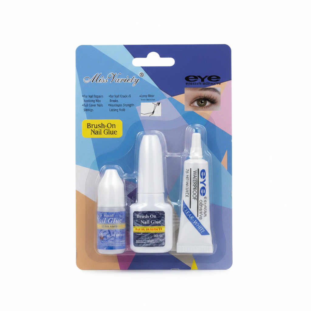Set Yapıştırıcı Jel Tırnaklar ve Kirpikler - 3 Parça