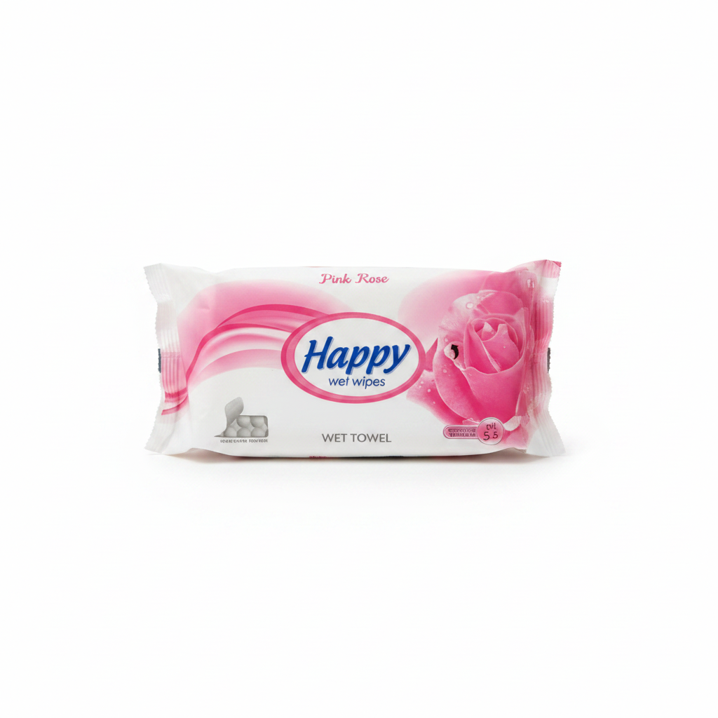 Happy Wet Wipes Pink Rose