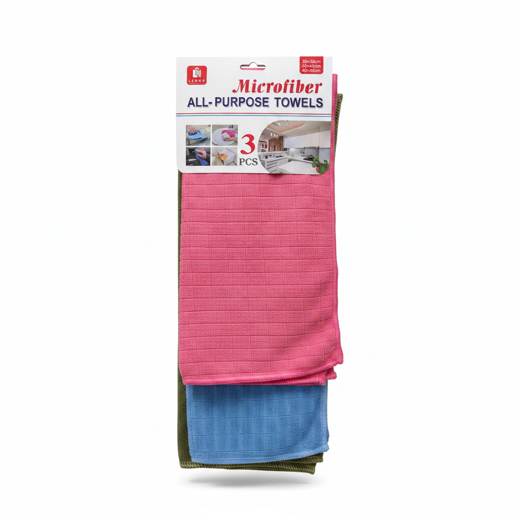Leona Microfiber All-Purpose Towels - 3 copë