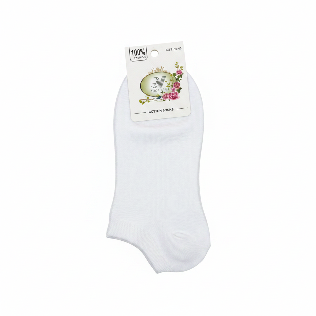 Çorape Grash San Vivi Cotton të Bardha - Madhësia 36-40
