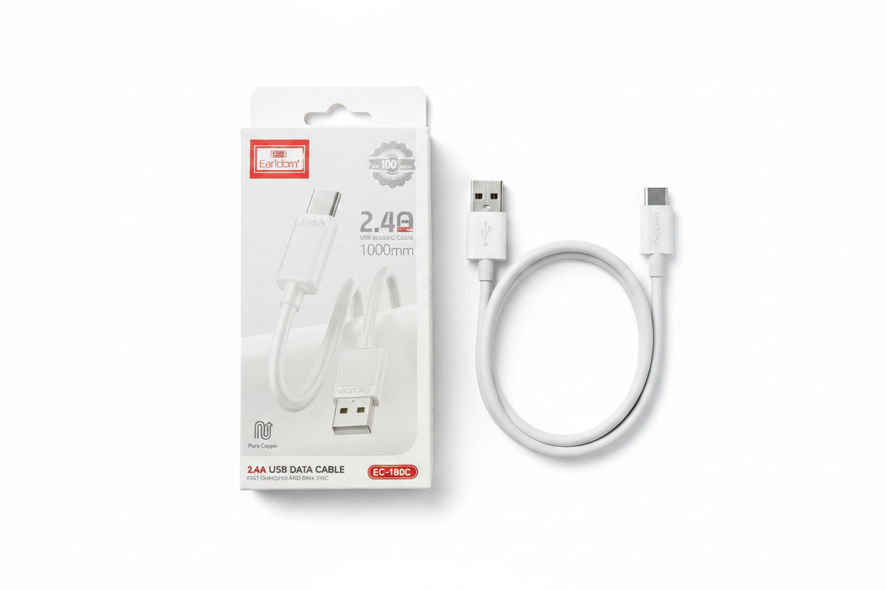 USB Data Cable Type-C 2.4A 1000mm – Kabllo Karikuese dhe Data