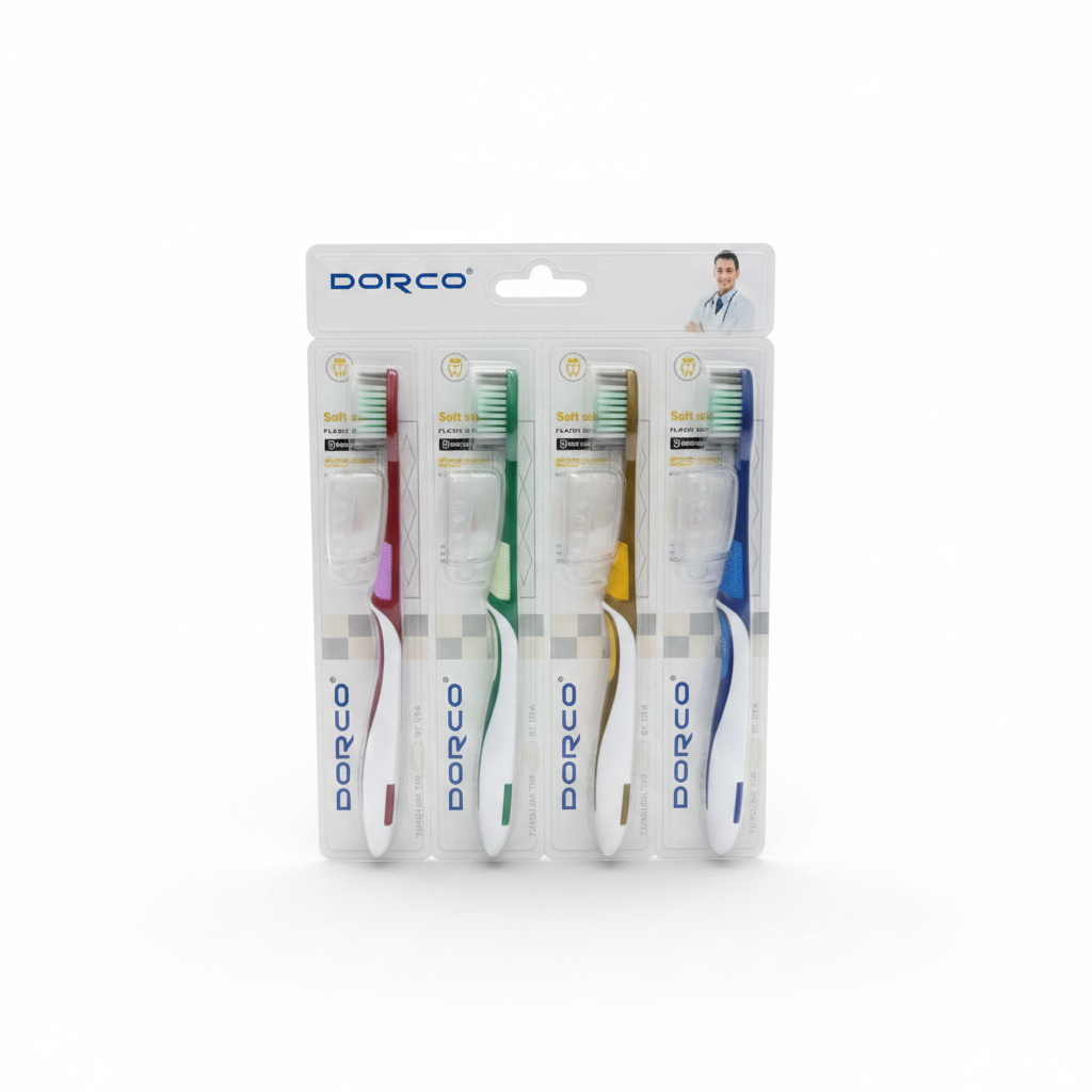 Dorco Flash Silk Toothbrush 4 pcs - Classic Color