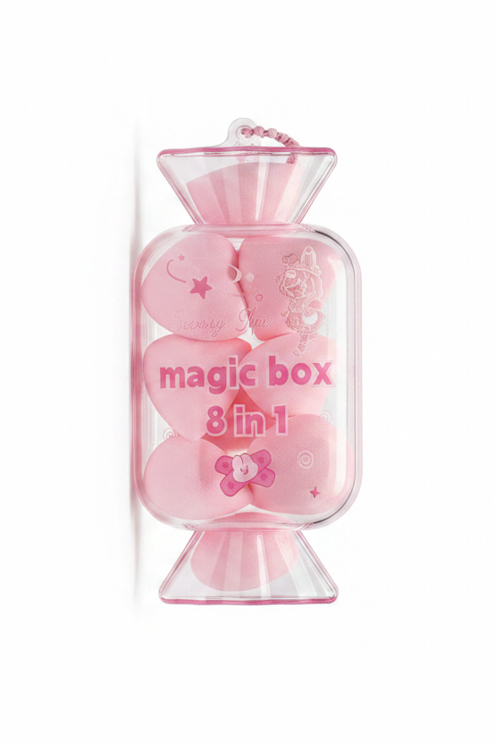 Magic Box 8-in-1 Set Sfungjerësh Makeup Rozhë - Candy Jar