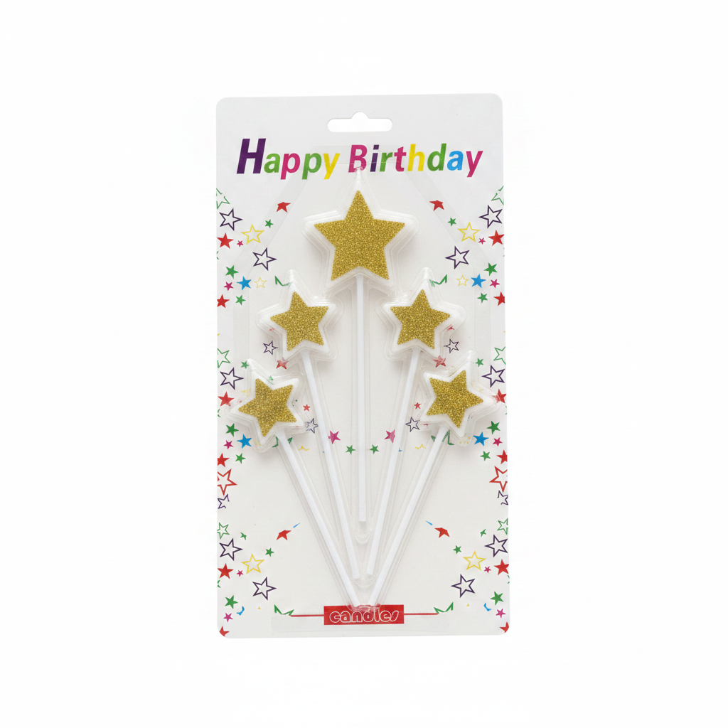 Qirinj Torte Yje Ari Glitter 5 cope Happy Birthday