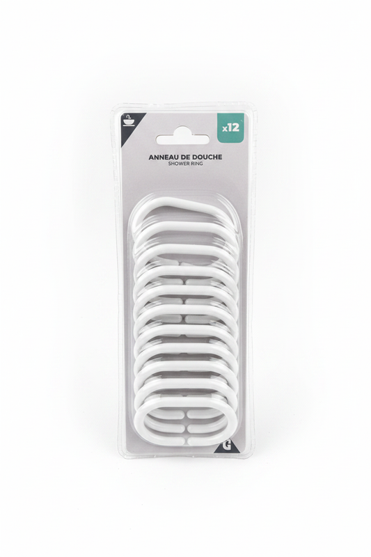 Unaza Perdeje Dushi Shower Ring x12 Polipropilen E Bardhë