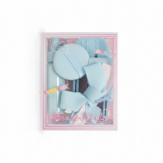 Set Beauty Tools Blu - Sfungjer Pastrimi dhe Brez Flokësh