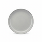 Gray Ceramic Plate with Silver Rim