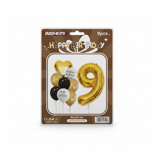 Set Balona Numri 9 Happy Birthday 9 cope Zi Ari