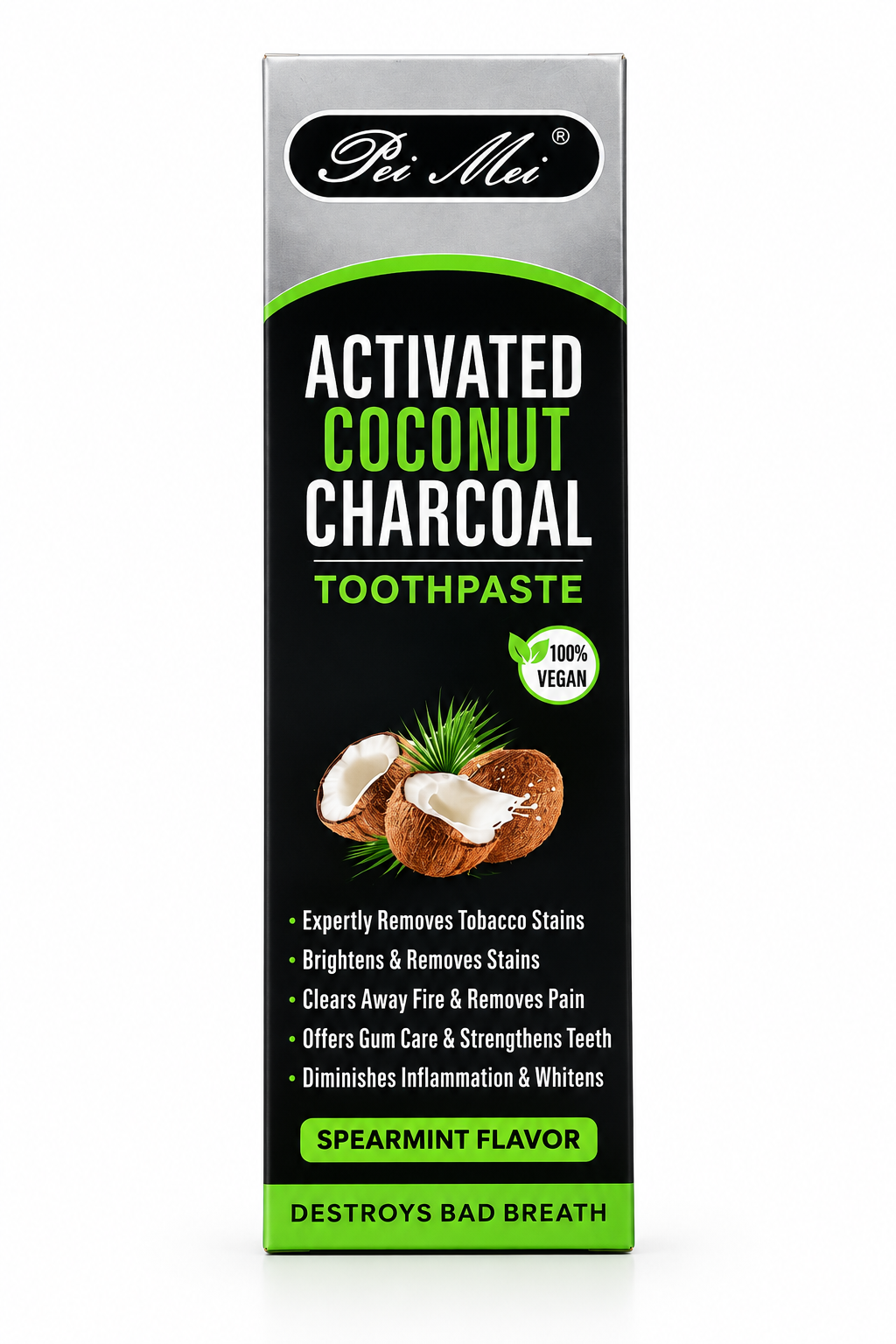Activated Coconut Charcoal Toothpaste – Spearmint