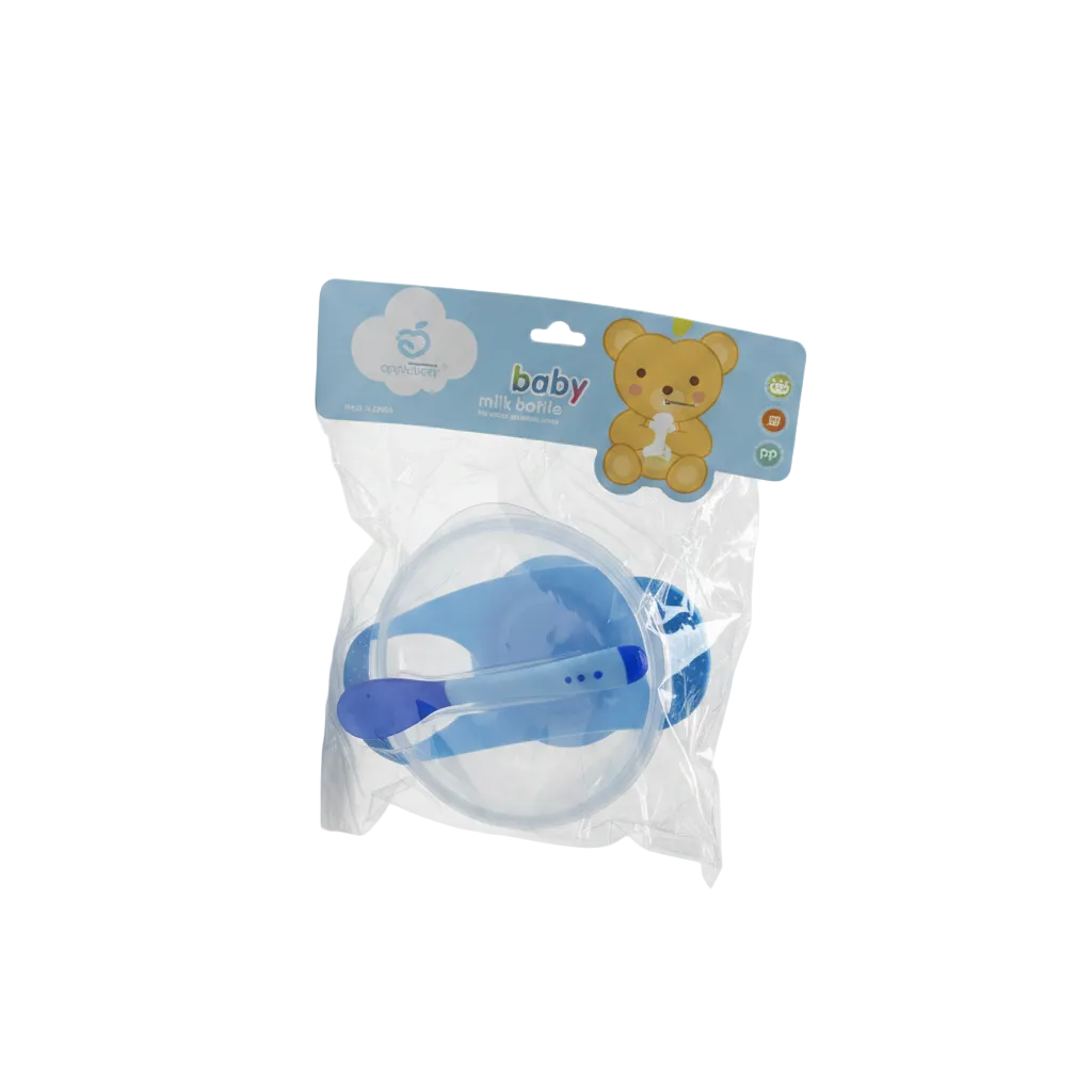 Set Tas dhe Lugë për Bebe - Baby Feeding Bowl