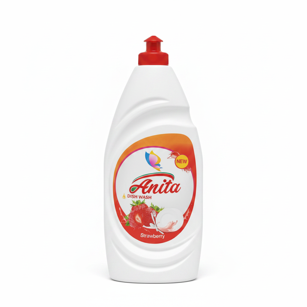Detergjent Enësh Anita Dish Wash Strawberry 900ml - Aromë Luleshtrydhe Larje Enësh Pastrim Efektiv
