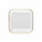 Textured Glass Square Plate with Gold Rim
