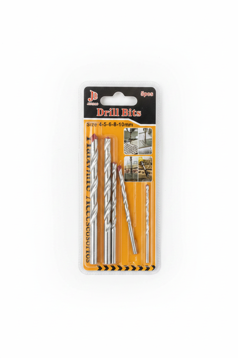 Set Drill Bits 5 copë 4-5-6-8-10mm Hardware Accessories