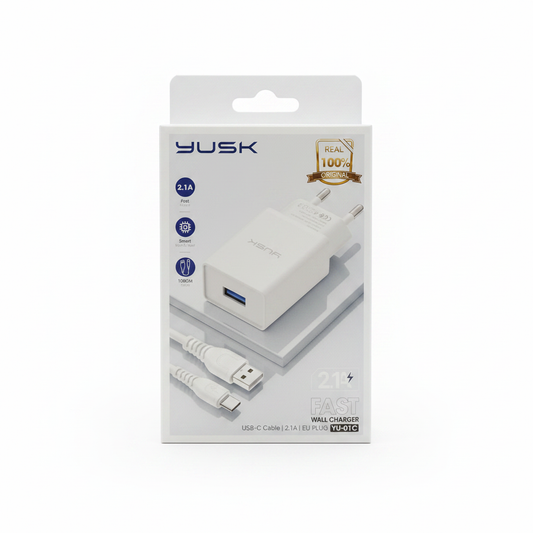 Karikues 21W Fast Wall Charger YUSK YU-01C me Kabllo USB-C