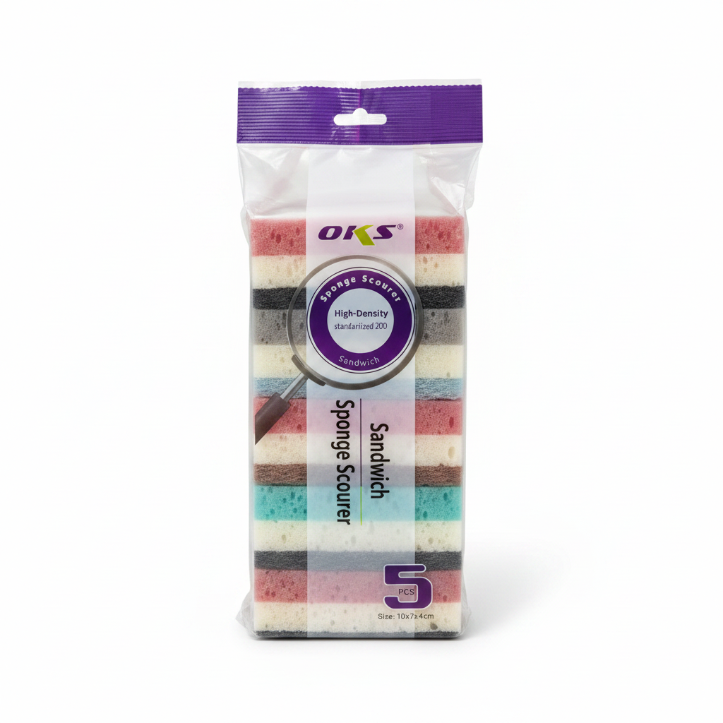 OKS Sandwich Sponge Scourer 5 copë High-Density 20D