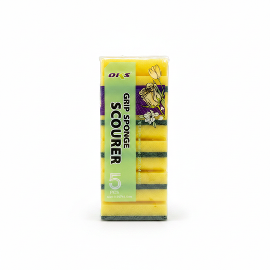 OKS Grip Sponge Scourer i verdhë 5 copë