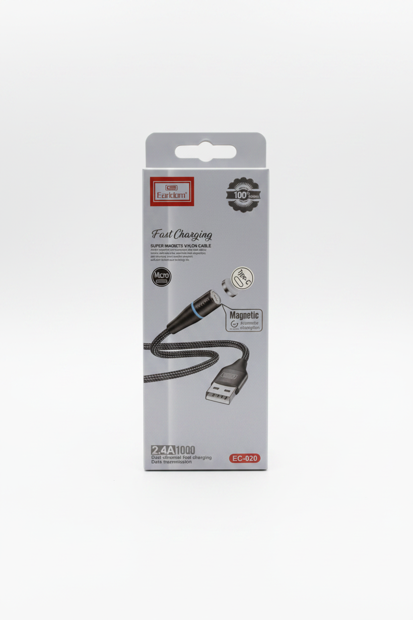 Kabllo Magnetike Fast Charging Nylon 2.4A Micro & Type-C