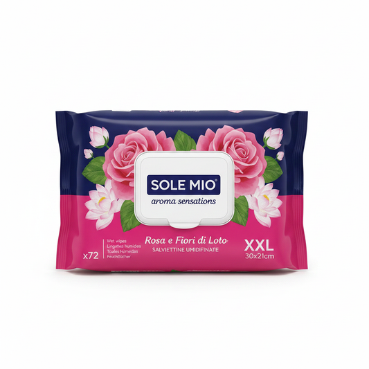 Sole Mio Rosa e Fiori di Loto — Salviettine XXL 72 cope