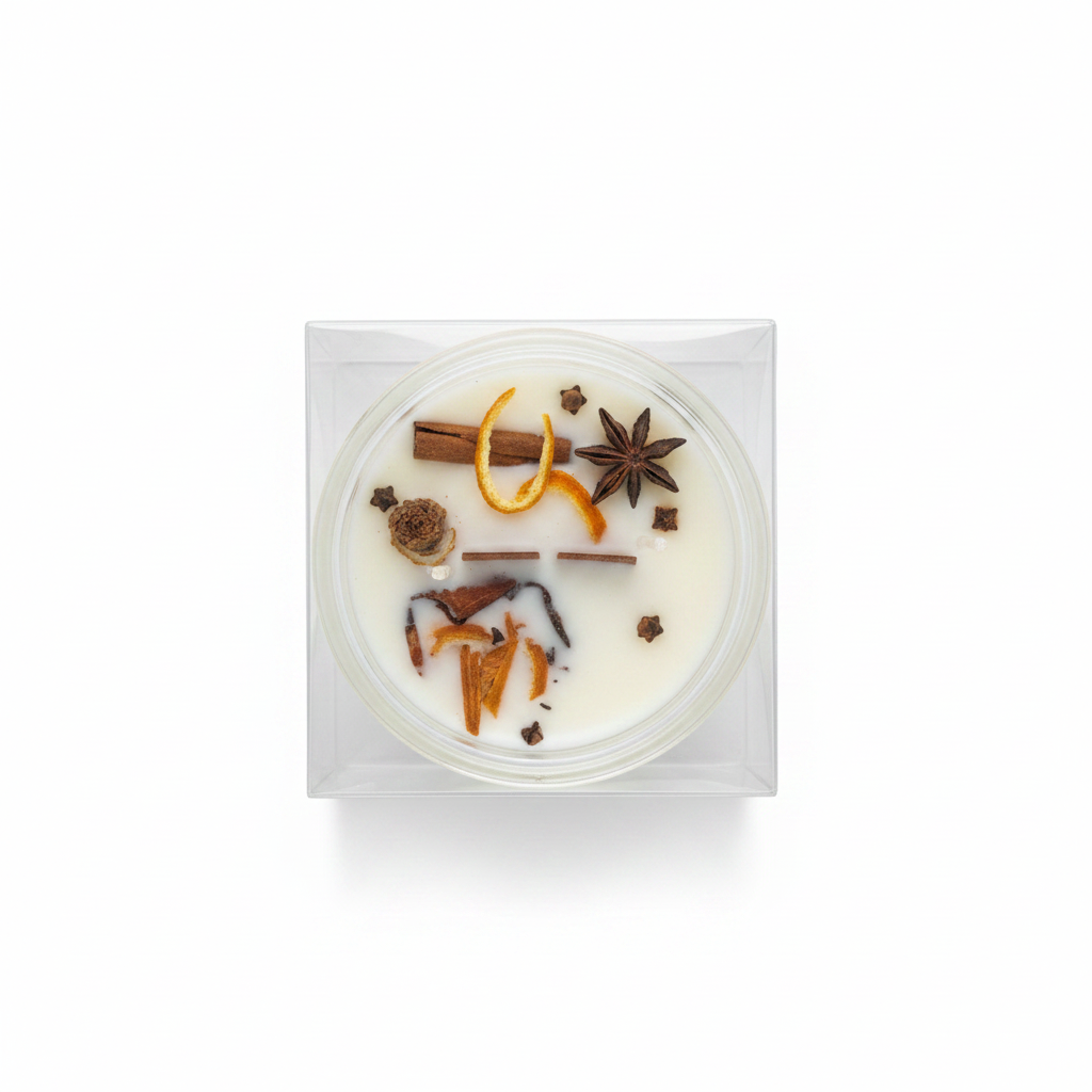 Soy Wax Scented Candle with Spices in Glass