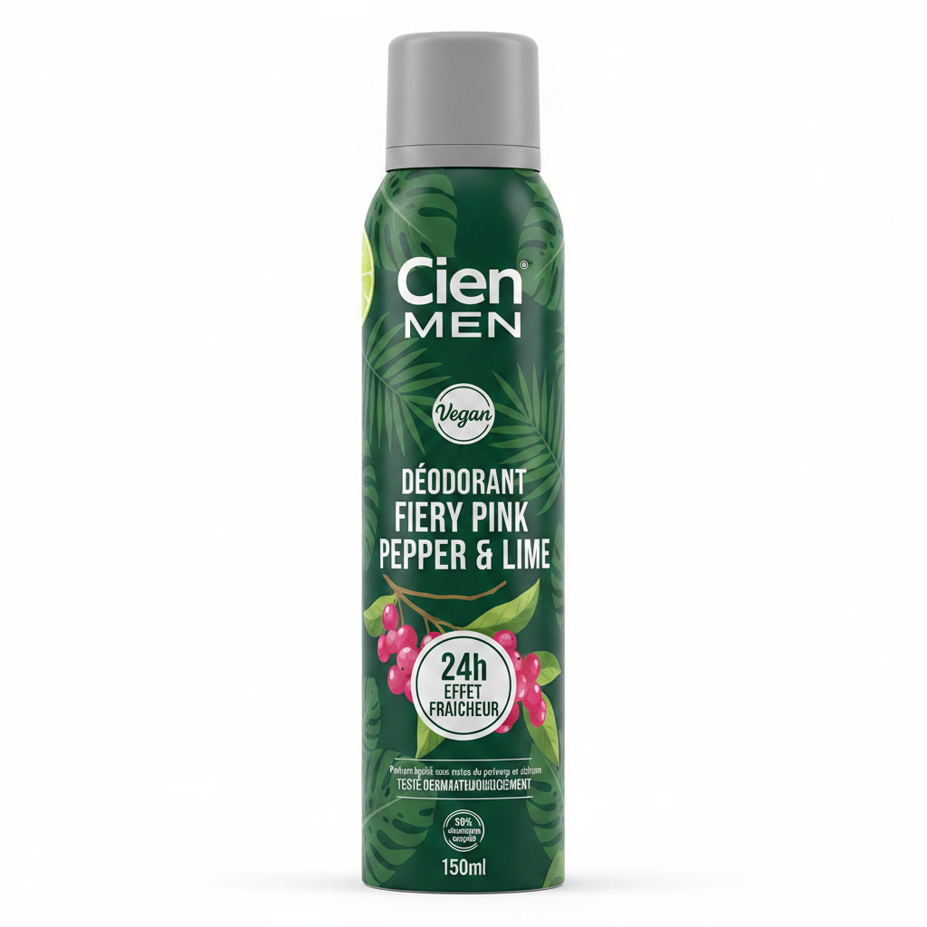 Cien Men Deodorant Vegan Piper Roz i Limon i Ndjellë 24H Efekt Freskie 150ml