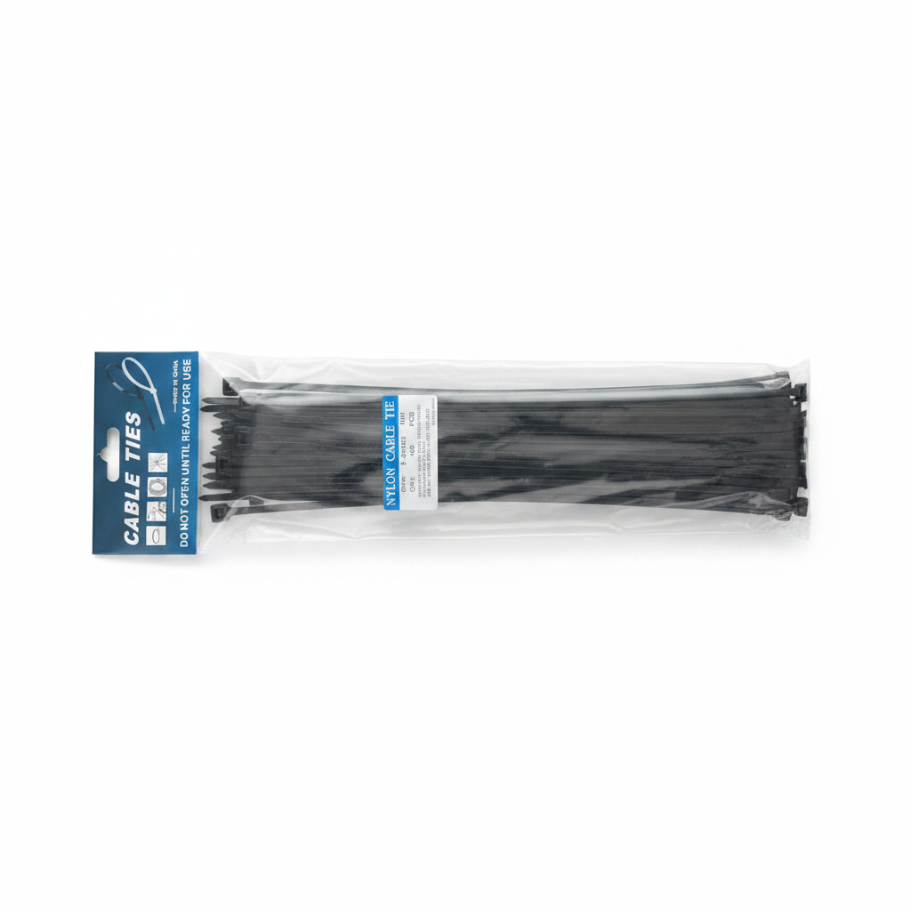 Lidhëse Kabllosh Plastike të Zeza - Nylon Cable Ties 3.6x300mm UL Recognized CE për Kabllo Tela
