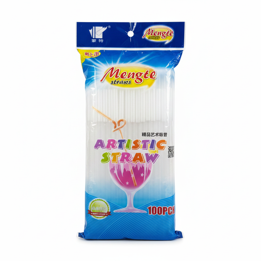 Pipa Plastike Artistike - Mengte Artistic Straw 100 copë