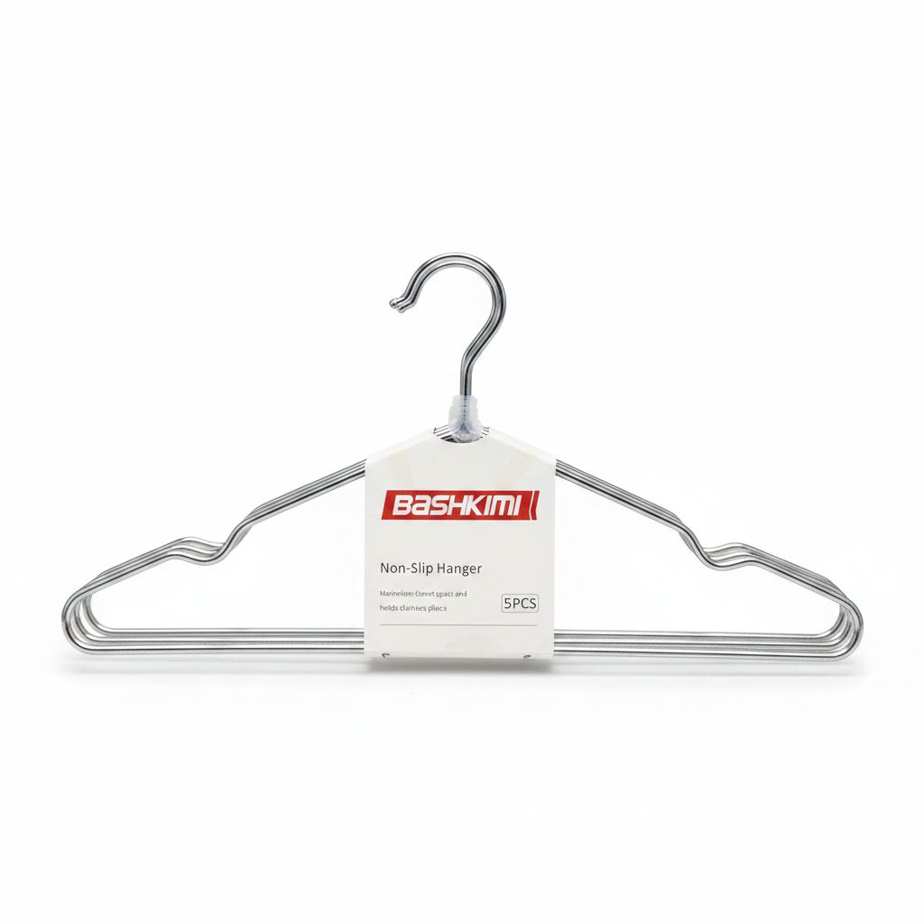 Varëse Rrobash Metal Non-Slip - Argjend (5 copë)