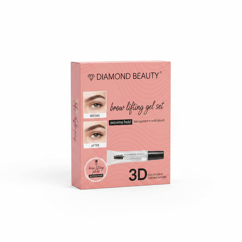 Diamond Beauty Set Xhel Ngritës Vetullash 3D Fiksim Ekstrem - Transparent me Furçë