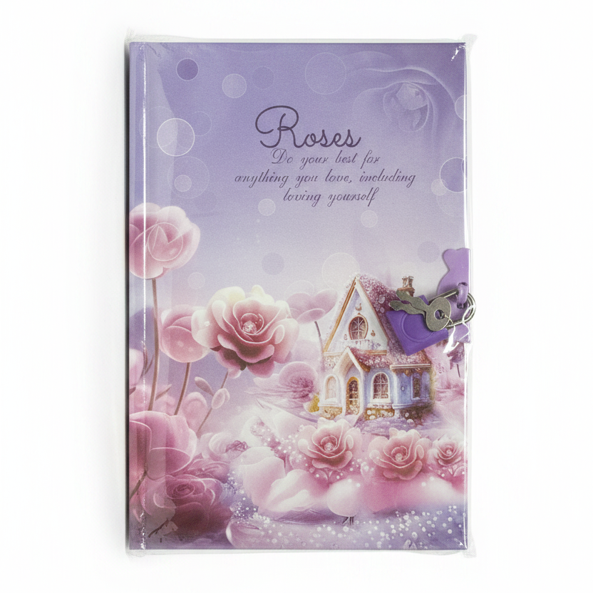 Fletore Ditari me Çelës Roses - Dizajn Lulesh