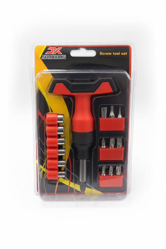 Set Kaçavidësh T-Handle Bit dhe Dado Chrome Screw Tool Set