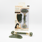 Flfwlass Contow Facial Roller Green Quartz dhe Gua Sha