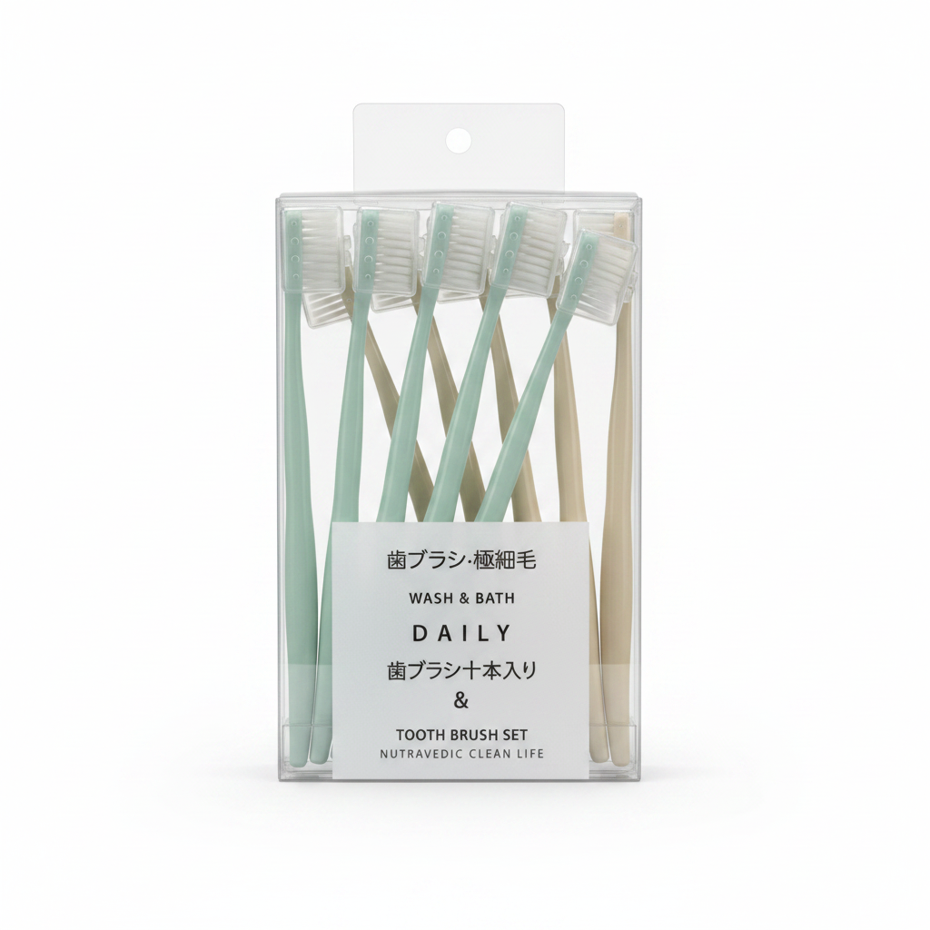 Set Furçash Dhëmbësh Japoneze - Wash & Bath Daily 10 copë