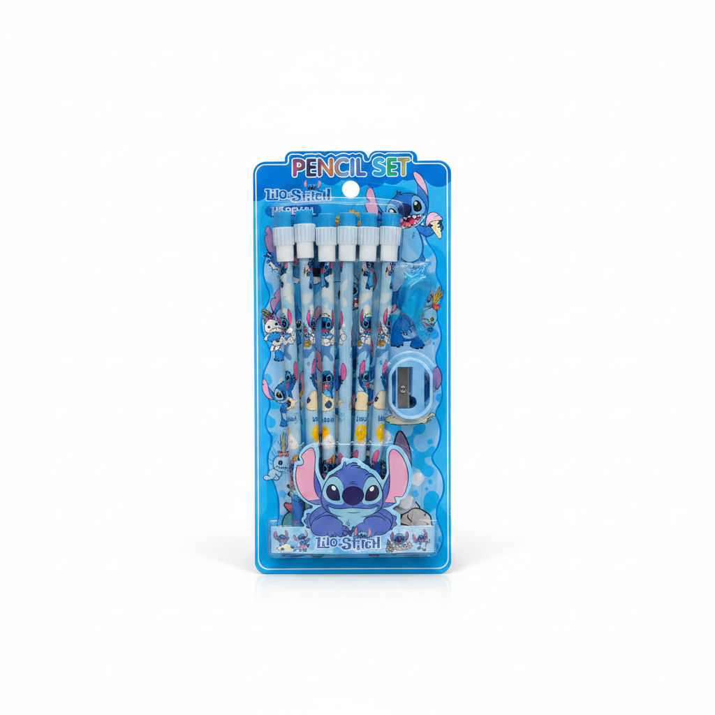 Pencil Set Lilo & Stitch – Set Lapsa me Mprehse dhe Gomë