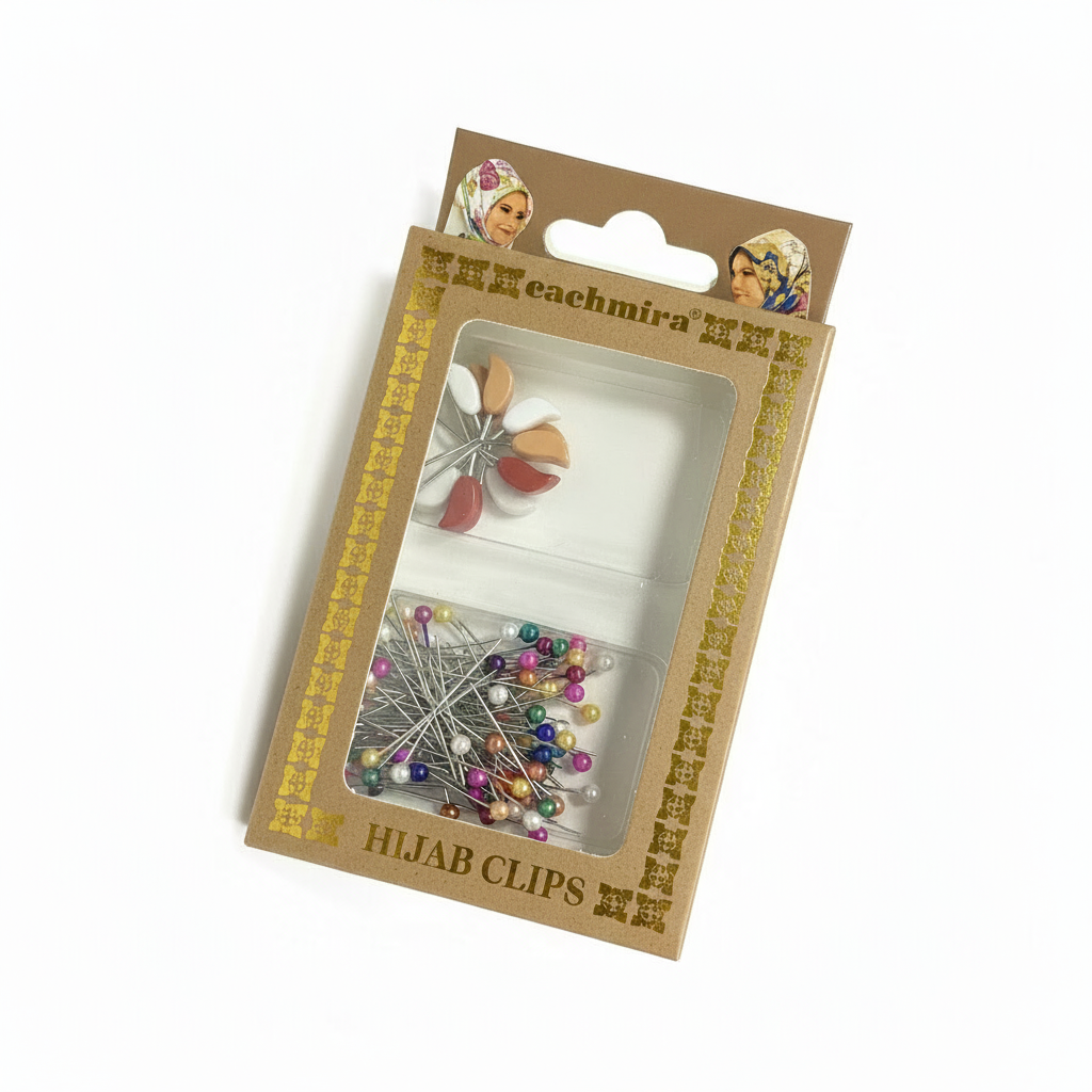 Gjilpëra Shami Shumangjyrëshe me Rruaza - Hijab Pins Set