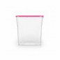 Transparent Plastic Box with Pink Lid - 1546