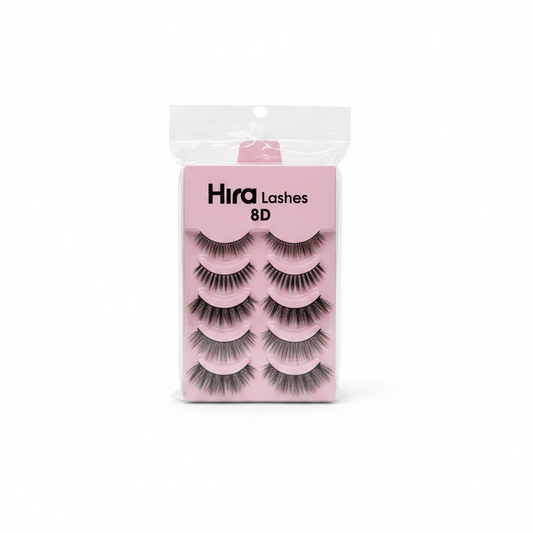 Qerpikë Artificialë Hira Lashes 8D Set 5 Çifte Volum