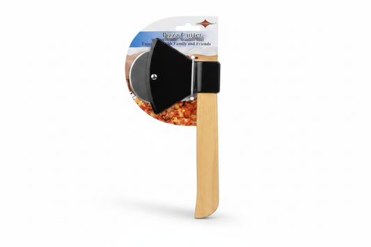 Pizza Cutter Sëpatë me Dorezë Druri