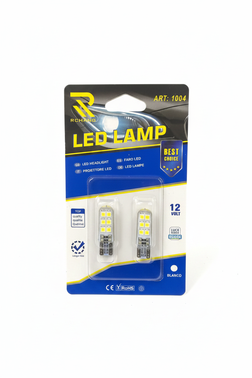 Llamba LED T10 12SMD 2835 12V 6500K 2 copë Makine