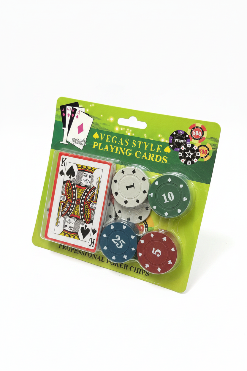 Set Loje Vegas Style Letra Bixhozi dhe Fichat Poker