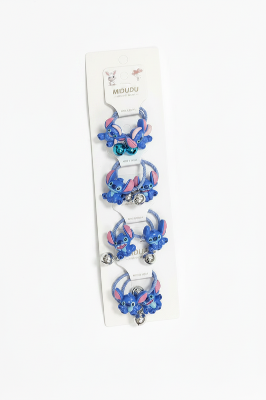 Gome Flokësh Stitch 5 Copë me Figurinë 3D