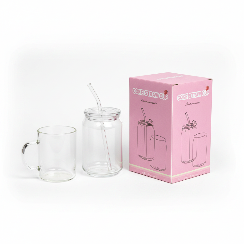 Gotë Xhami me Kashtrë Coke Straw Cup